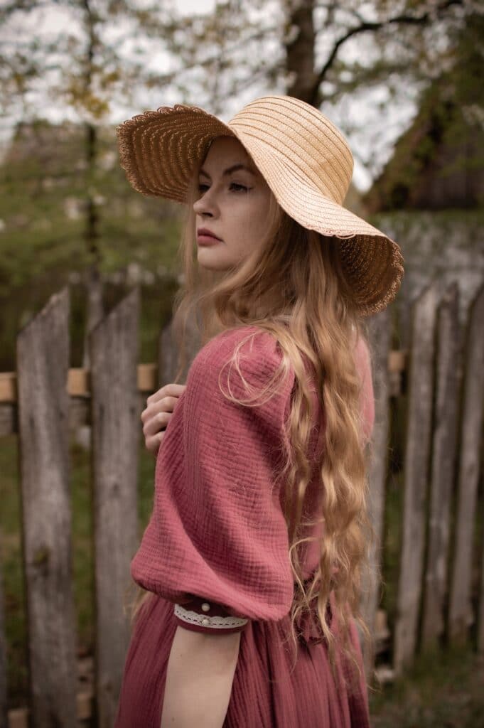 long blue sleeveless dress